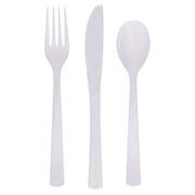 Plastic Disposable Cutlery Set, White, 24 Pieces, by Way To Celebrate