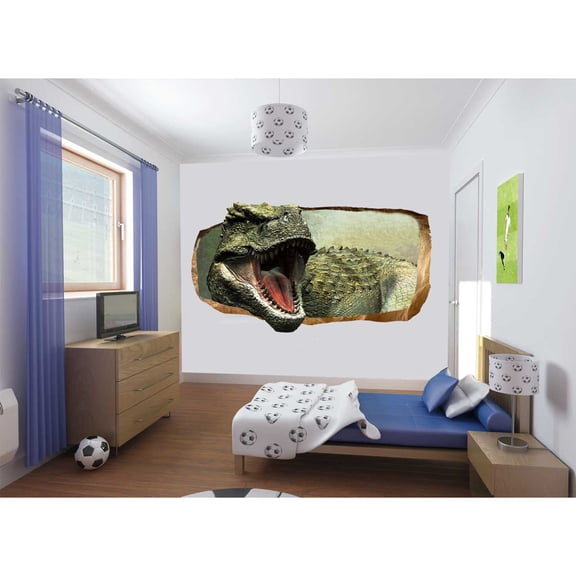 Startonight 3D Mural Wall Art Photo Decor Jurassic Dinosaur World III Amazing Dual View Surprise Wall Mural Wallpaper for Bedroom Kids Wall Paper Art Gift Large 47.24 ‘’ By 86.61 ‘’