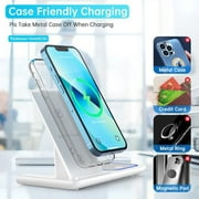 Wireless Charger, 3 in 1 Wireless Charging Station Dock with Breathing Indicator, Fast Charging Stand Compatible with IPhone 17/16/15/14/13/12/11 Pro Max/XS, iWatch 10/9/8/7/6/5/4, AirPods 4/3/2/Pro