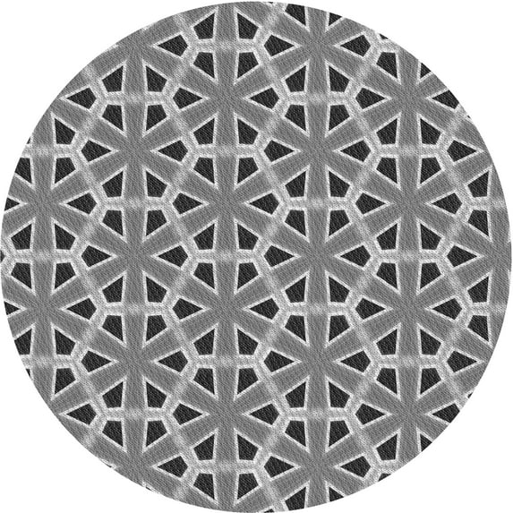 Ahgly Company Machine Washable Indoor Round Transitional Gray Cloud Gray Area Rugs, 5' Round