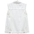 thumbnail image 2 of XINQIHANG Women's Ripped Lapel Collar Button Up Sleeveless Frayed Denim Vest Jacket, 2 of 7