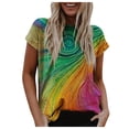 thumbnail image 1 of T-Shirt à Col en V Femme Mode Décontractée Grande Taille Paysage Fleurs Impression T-Shirt à Col en V Hauts Femmes Hauts Grande Taille Hauts à Col en V pour Femmes T-Shirts Grande Taille pour Femmes, 1 of 3
