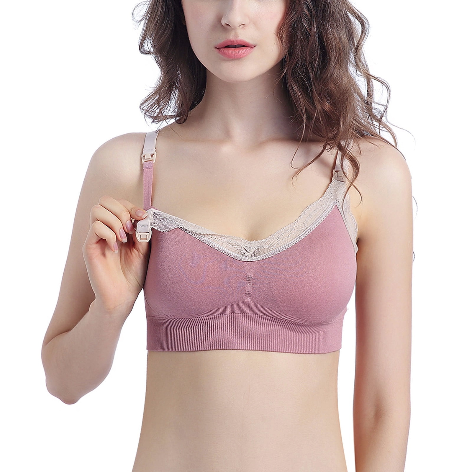 Bigersell Push-Up T-Shirt Bra Women 1 Piece Bra Everyday Underwear Solid  Color Lace Thin Bra Women Size Padded Bra with Straps, Style 1971, 40B 