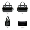 thumbnail image 5 of Shiny Patent Faux Leather Handbags Barrel Top Handle Purse Satchel Bag Shoulder Bag for Women, 5 of 8