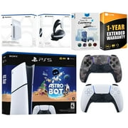 Sony PlayStation 5 Slim Digital Astro Bot Bundle with Disc Drive, Extra Controller, MightySkins Voucher and 1 Year Extended Warranty - Gray Camo