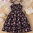 thumbnail image 4 of NAISIBABY Girls Floral Dresses, Bow Strap Cute Spring Summer Flare Flowy Casual Smock Sundress Pink Size 7-8, 4 of 8