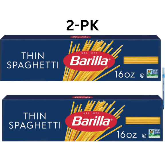 Thin Spaghetti Pasta, 16 oz 2-PK, Non-GMO, Kosher Certified