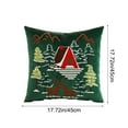 thumbnail image 3 of Moocorvic Christmas Green Pillow Covers 18x18, Velvet Embroidered Winter Decorative Cushion Covers for Couch Sofa Bed, 3 of 7