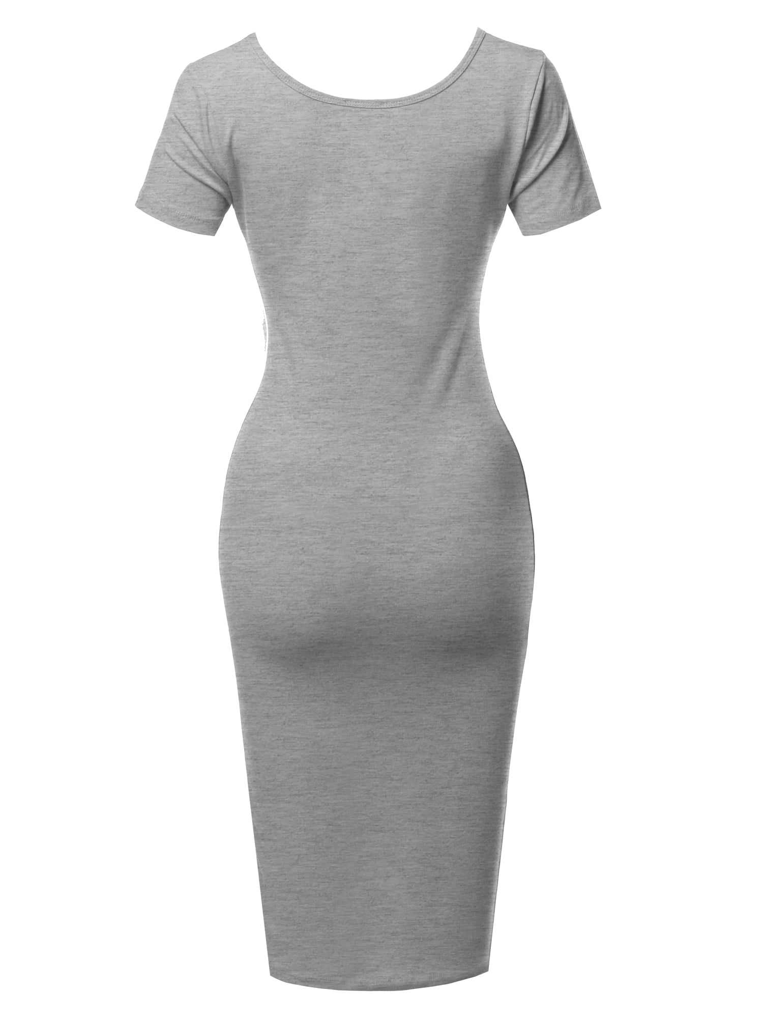 grey bodycon dress short sleeve Ribbed Modal Long Sleeve Mini Dress in Grey main image 0