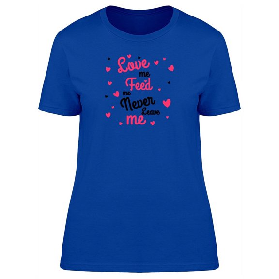Luv Me, Feed Me, Hearts Doodles T-Shirt Women -Image by Shutterstock, Female Large