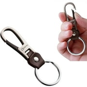 Leather Key Fob, Premium Car Key Holder, Key Chain with Carabiner clip, Simple and Light Key Organizer