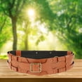thumbnail image 4 of Classic PU Leather Waist Belt Costume with Metal Buckle Medieval Knight Belt for Gürtel Gelb, 4 of 8