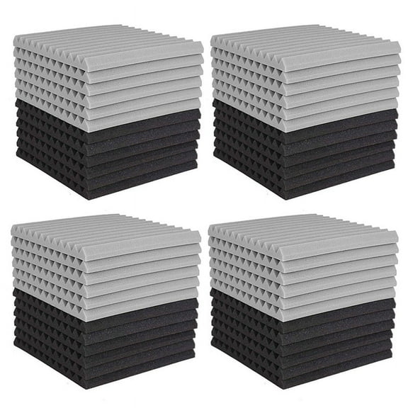 48 Pcs Acoustic Foam Board,Studio Wedge Tile,Acoustic Foam Soundproof Pyramid Studio Treatment Wall Panel 2.5X30X30cm