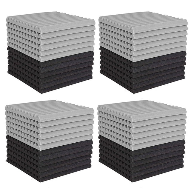 48 Piezas Panel de Pared de Tratamiento de Estudio de Pirámide Insonorizado de Espuma Acústica 2,5X30X30cm