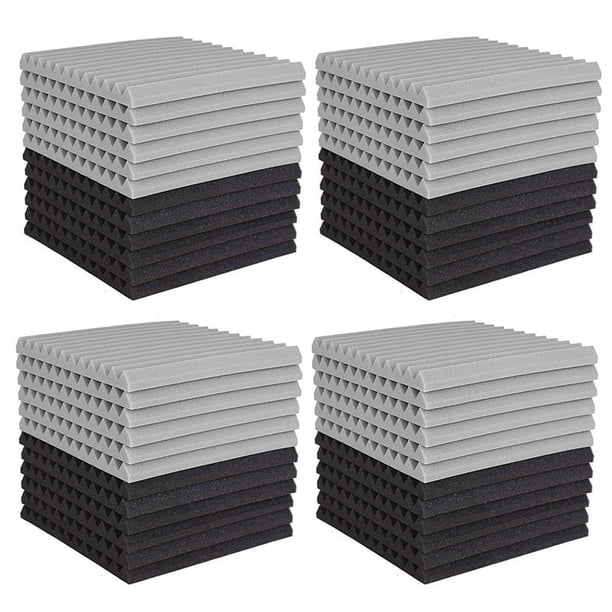 48 Piezas Panel de Pared de Tratamiento de Estudio de Pirámide Insonorizado de Espuma Acústica 2,5X30X30cm