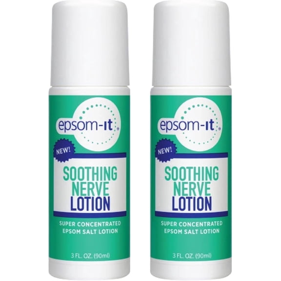 Epsom-It Soothing Nerve Lotion, Roll-On Epsom Salt Magnesium Lotion 2pk