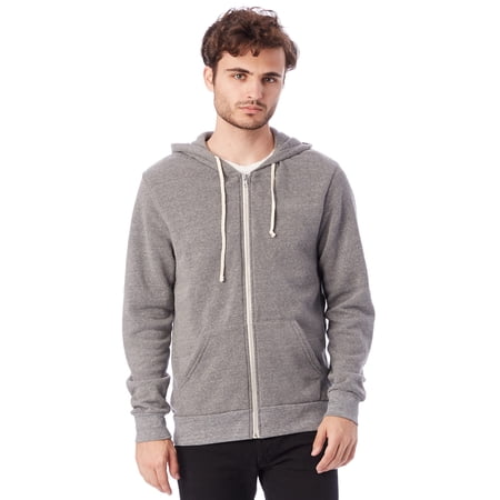 Alternative Men's Rocky Eco-Fleece Zip Hoodie, Eco Grey, Small