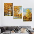 thumbnail image 4 of Nawypu  Canvas Print Wall Art Vibrant Golden Yellow Autumn Tree Pond Nature Wilderness Photography Realism Decorative Landscape Relax/Calm for Living Room, Bedroom 12''x16''X3 Panels, 4 of 4