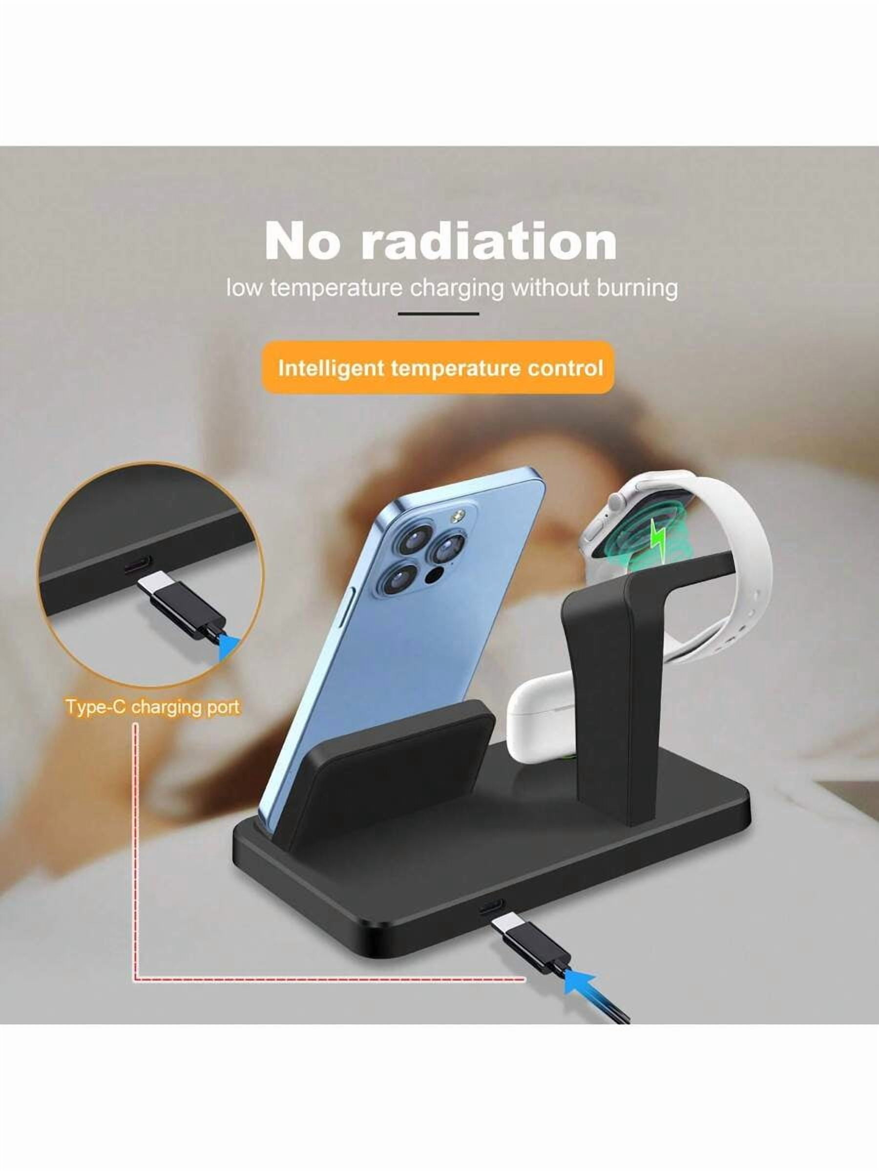 3 in 1 Wireless Charger Stand for iPhone 14-6, Apple Watch Ultra/SE/10-2, AirPods 4/3