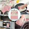 thumbnail image 5 of Rose Flower Pink Stripe Microfiber Kitchen Hand Towel Dish Cloth Tableware Household Cleaning Towel Utensils for Kitchen, 5 of 7