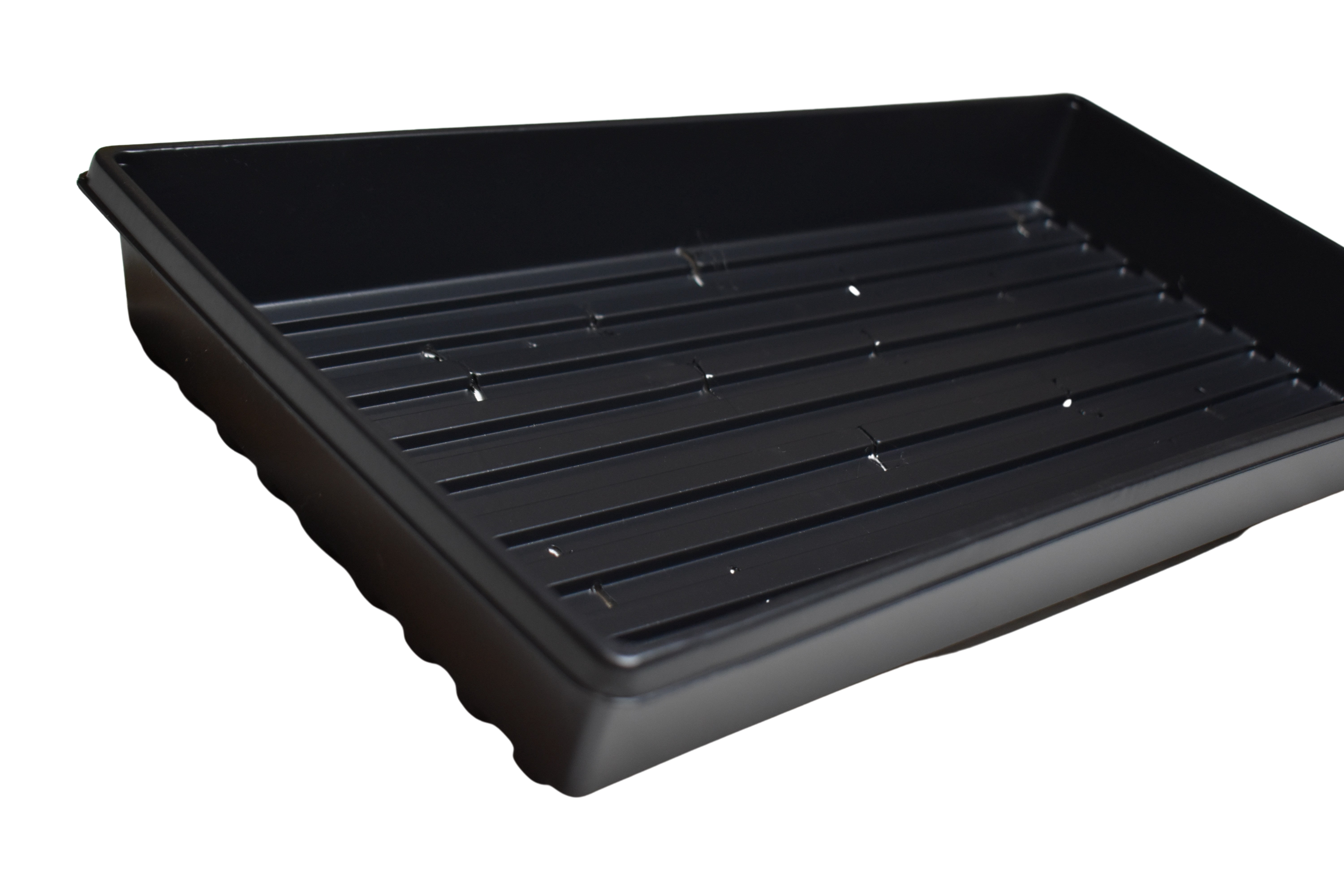 Landmark Black Plastic Seed Starting Trays with Drainage Holes - Set of 10