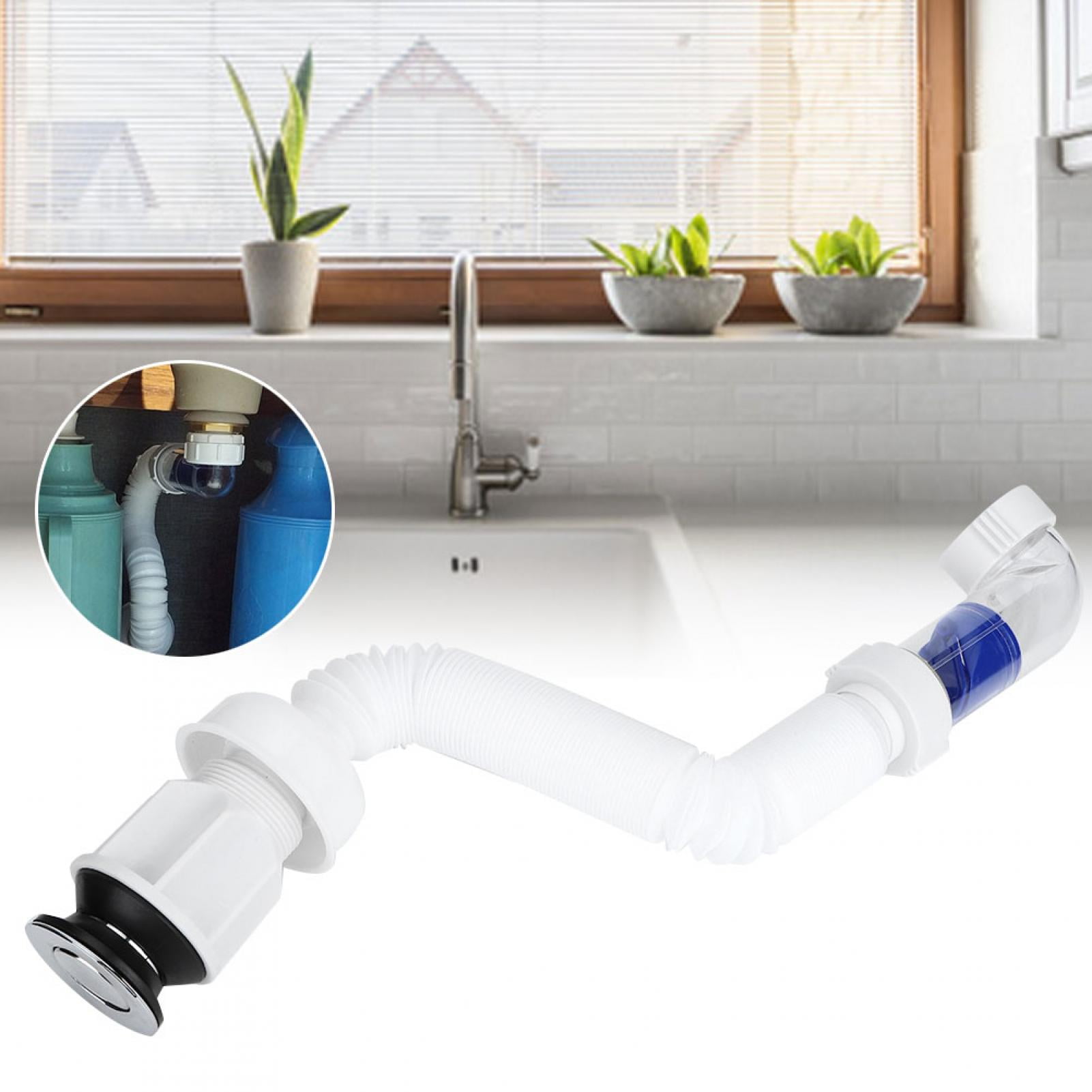 LYUMO Universal Sink Drain Pipe,Anti‑Odor Drain Pipe,Anti‑Odor Expandable Flexible Universal Sink Drain Pipe Wash Basin S Tube Drain Pipe