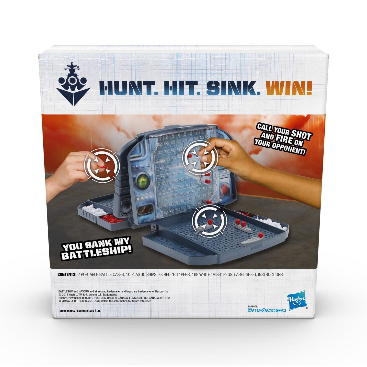 Jeu Battleship, inclut feuillet de coloriage et d'activités pour enfants, dès 7 ans, jeu de stratégie pour 2 joueurs