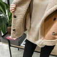 thumbnail image 3 of Lovskoo 2024 Women's Outerwear Vests Shearling Fleece Jacket Cropped Vest Zip Up Faux Leather Sleeveless Winter Coat with Pockets Khaki, 3 of 5