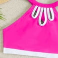 thumbnail image 5 of Baby Girl Bathing Suit 6-9 Months Teen Girls' Swimsuits Two-Piece V-Neck Bikini Adjustable Shoulder Straps Swimsuit Kids Bikini with Chest Pad, 5 of 7
