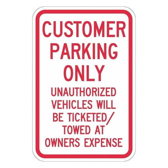 Lyle Customer Parking Sign,18" x 12, T1-1178-EG_12x18 T1-1178-EG_12x18