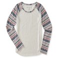 thumbnail image 1 of Aeropostale Geo Raglan playera gráfica para mujer, blanco hueso, extra pequeña, 1 of 2