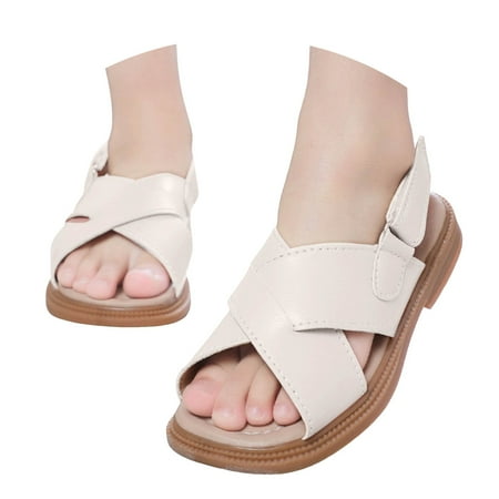 Caqnni Toddler Girl Sandals - Little Girl Easter Summer Dress Shoes Lightweight Open Toe Beach Holiday Formal & Dailywear Girls Shoes