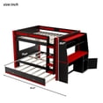 thumbnail image 2 of Mirightone Wood Full over Full Gaming Bunk Bed with Desk and LED light, Bunk Bed with Trundle and Storage, Bunk Trundle Bed for Gamer Adults Teens, Red+Black, 2 of 8