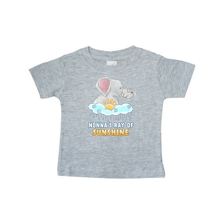 

Inktastic Nonna s Ray Of Sunshine Cute Elephants Rainclouds and Sun Gift Baby Boy or Baby Girl T-Shirt