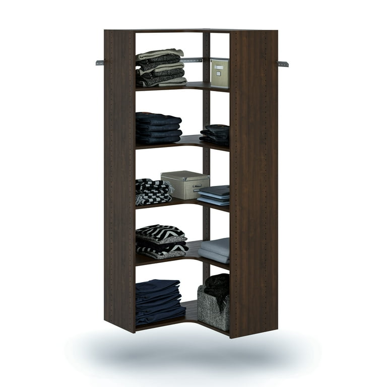 Closet Evolution 6-Shelf Corner Closet Organizer, White