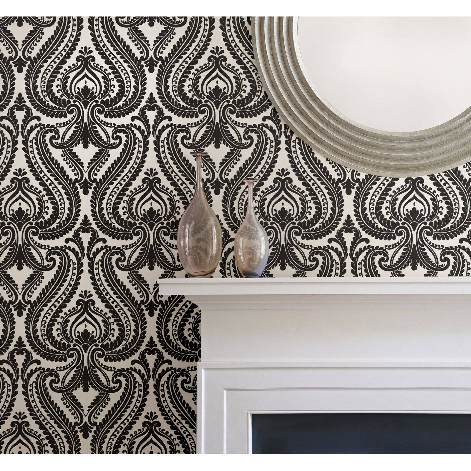 Beacon House Imperial Green Modern Damask Wallpaper