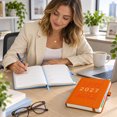 Time Management Setting Goals 2027 Daily Planner Notebook with Elastic Closure Band Hardcover ...