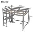 thumbnail image 4 of Cosymart Full Size Loft Bed with Built-in Desk and Shelves,Gray, 4 of 9