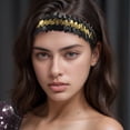 thumbnail image 2 of Unique Bargains Elastic Band Sequins Headbands for Women 1 Pc Black Gold Tone, 2 of 6