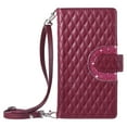thumbnail image 2 of Crossbody Wallet Case for Motorola Moto G Power 2023 Glitter PU Leather Phone Case with Card Slots Stand Wrist Strap Cover Magnetic Closure Flip Handbag Zipper Purse Case for Women Girls, Winered, 2 of 10