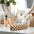 thumbnail image 2 of Small pencil bag, knitted plaid cosmetic bag, coin purse office stationery storage bag for teenagers school, 2 of 5