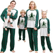 Anbech Christmas Family Pajamas Matching Nightgowns Graphic Long Sleeve Sleepwear Pjs Set, 2-Piece, Unisex