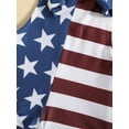 thumbnail image 6 of Loalirando 4th of July Baby Boy Girl Outfit Stars Stripes Overall Shorts Sleeveless Knotted Romper Memorial Day Clothes 0-3Y, 6 of 8