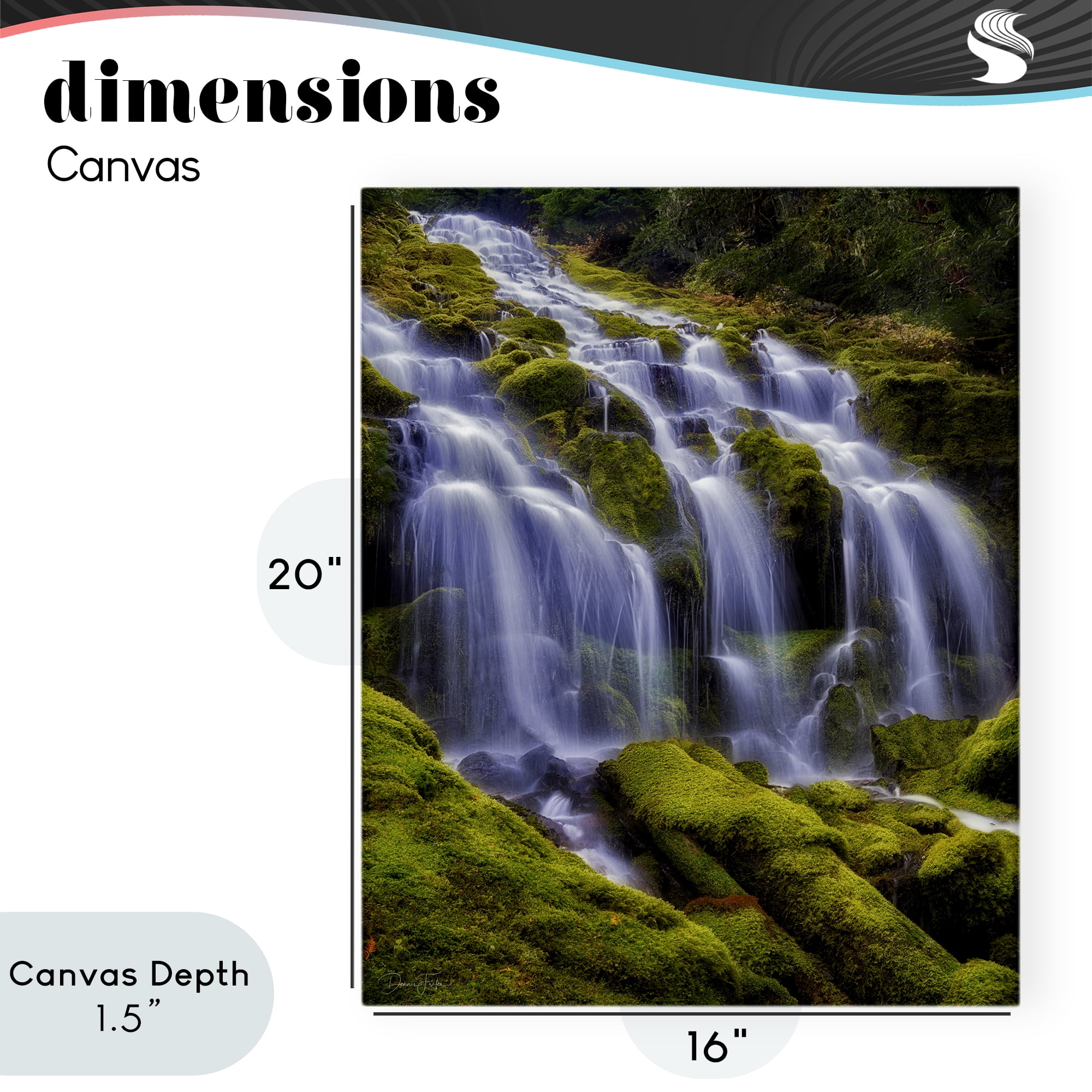Stupell Industries Upper Proxy Falls Canvas Wall Art, design by Dennis Frates