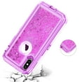 thumbnail image 6 of FIEWESEY Case for iPhone XS MAX,3 in1 Layers Hybrid Liquid Glitter Flowing Quicksand case Clear Soft Shockproof TPU Slim Protective Cover for iPhone XS MAX(Purple), 6 of 6
