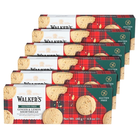Walker’s Shortbread Gluten-Free Ginger & Lemon Shortbread Cookies, Kosher, 9 Count (6 Pack)