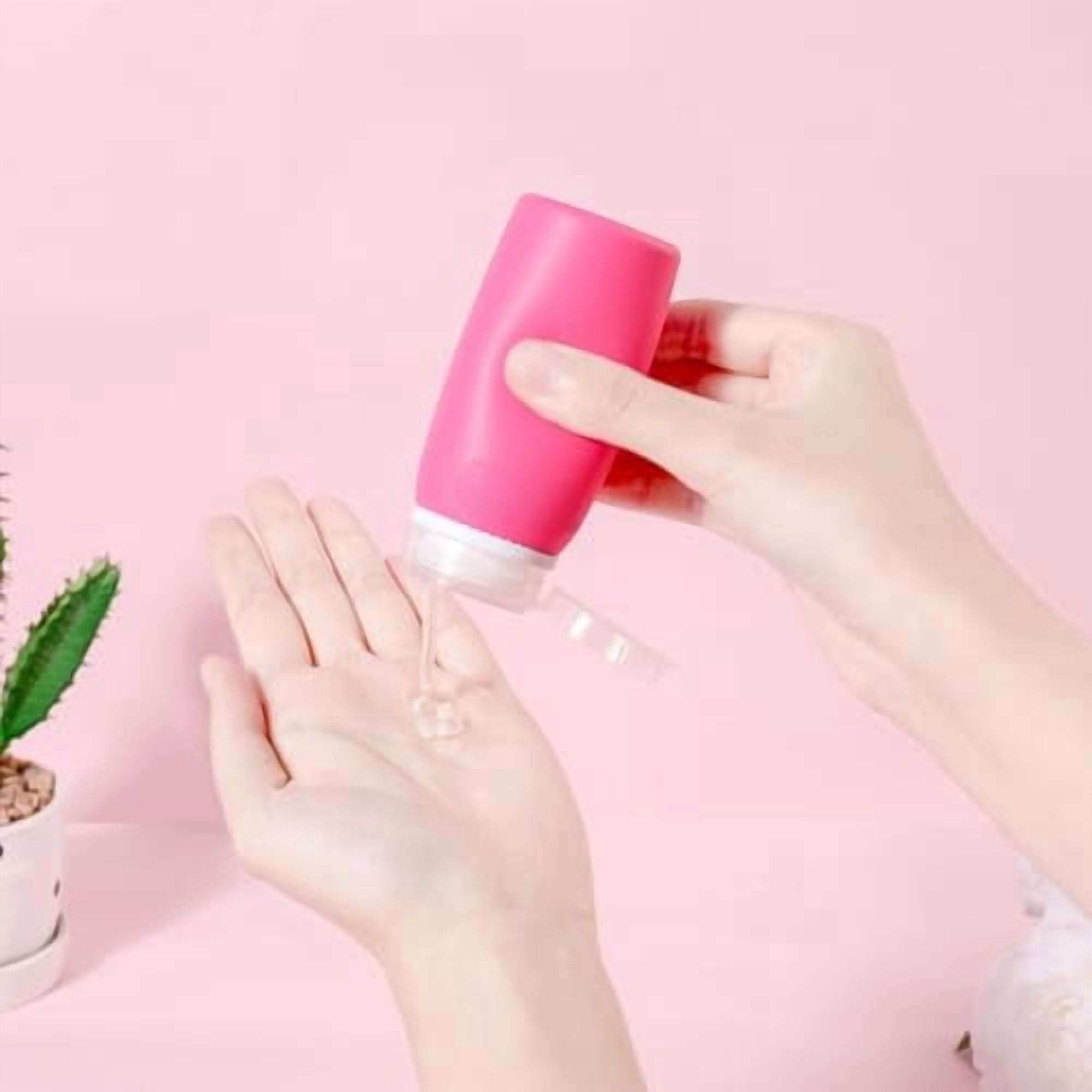 21 Pack Travel Bottles for Toiletries, Leak-Proof TSA Compliant Silicone Travel Size Containers for Shampoo and Conditioner, BPA Free with Toiletry Bag (Pink)