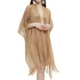 thumbnail image 5 of Women's Filigree Fringe Cape Solid Color Transparent Thin Scarf Polyester Oversized One Size Shawl Wrap, 5 of 8