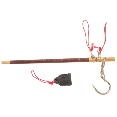 Clispeed 1Set Handheld Wood Pole Scale Chinese Style Copper Multipurpose Kitchen Scale