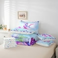 thumbnail image 5 of Manfei Initial K Letter Twin Bedding Sets 7-Piece for Teens, Magic Butterfly Animal Bedding Comforter Set, Cartoon Dreamy Floral Reversible Sheet Sets, Luxury Bedroom Decor, 5 of 7